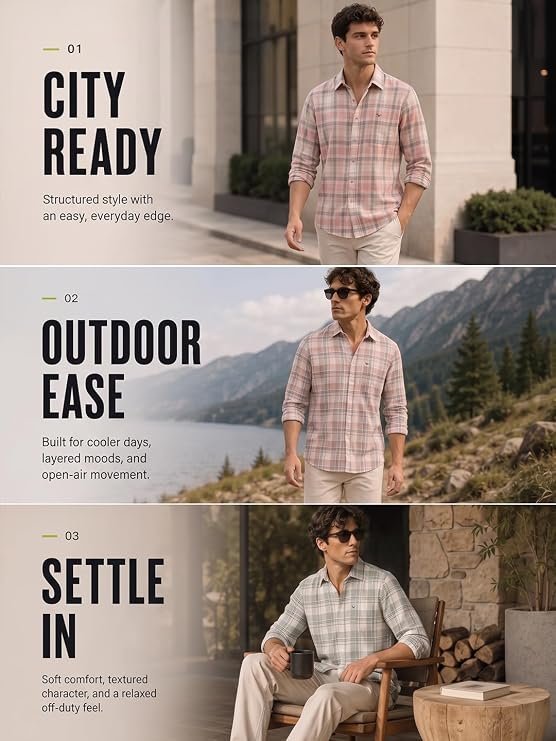 NOBERO Men's Cotton Checkered Shirt | Full Sleeve | Relaxed Fit | Soft and Breathable | Everyday Casual Wear - Image 2
