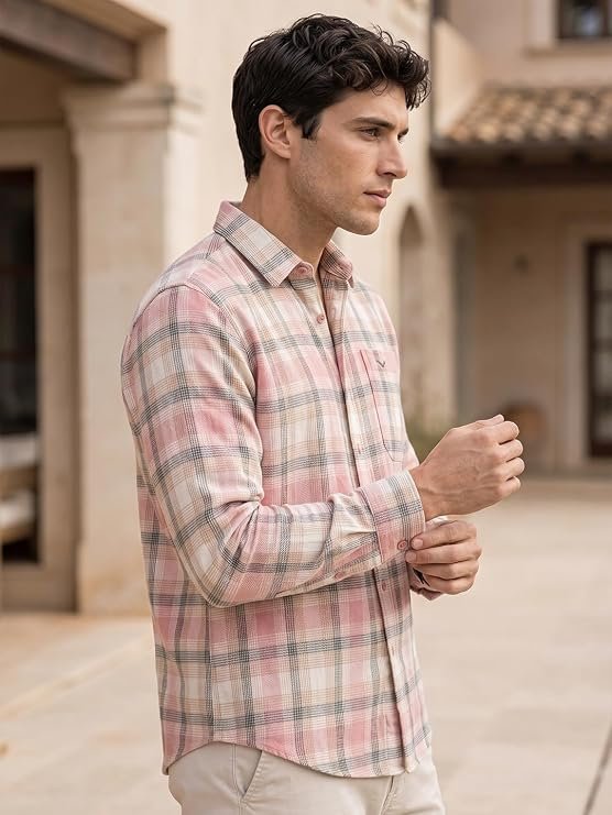 NOBERO Men's Cotton Checkered Shirt | Full Sleeve | Relaxed Fit | Soft and Breathable | Everyday Casual Wear - Image 3